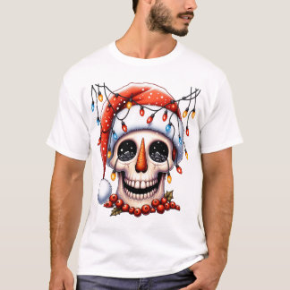 T-shirt Crâne gelé Jolly Chemise Noël Snowman Crâne