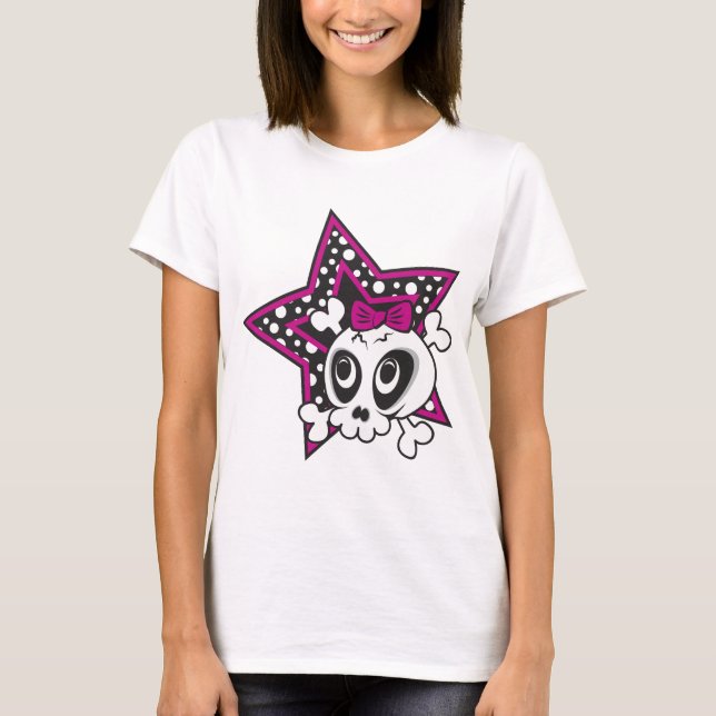 T-shirt Crâne Girlie Emo (Devant)