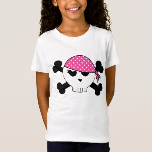T-Shirt Crâne Girly de pirate