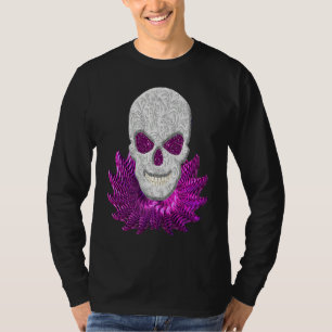 T-shirt Crâne Gothique Fantastique Abstrait aux Yeux Roses