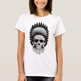 T-shirt Crâne Indien noir et blanc