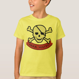 T-shirt Crâne - Jambes de base des enfants jaunes sans T-