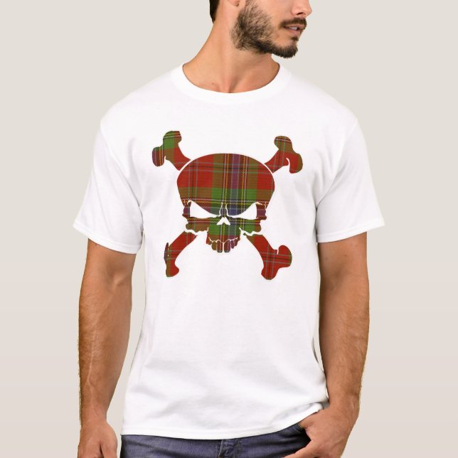 T-shirt Crâne MacLean Tartan Pas de bannière (Devant)