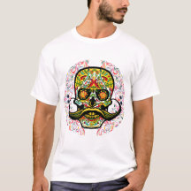 Crâne mexicain avec symbole et moustache