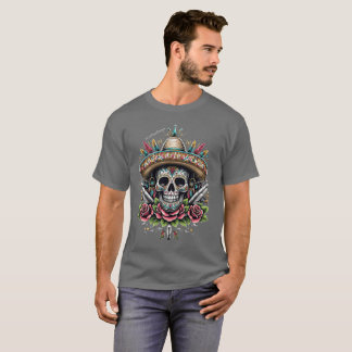 T-shirt Crâne mexicain, Calaca, Culture mexicaine, Sombrer
