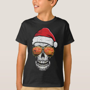 T-shirt Crâne Noël en juillet Plage Tropical Eté Vacances