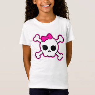 T-Shirt Crâne noir et rose de chemise de la jeunesse