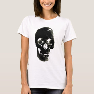 T-shirt Crâne noir - Image négative