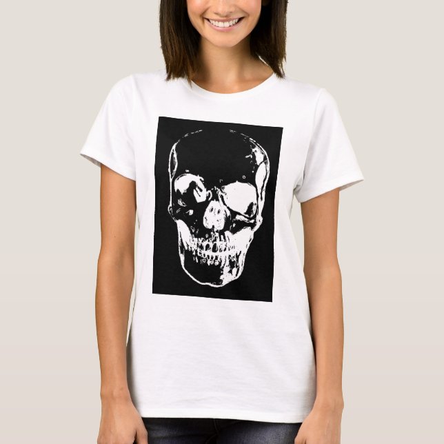 T-shirt Crâne noir - Image négative (Devant)