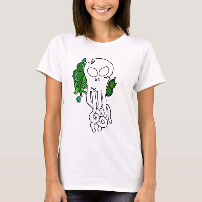 T-shirt Crâne octo vert (Devant)