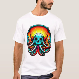 T-shirt Crâne Octopus De Couleurs