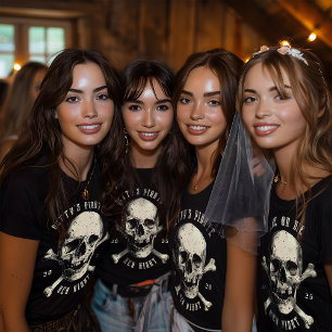 T-shirt Crâne Os Croix Rétro Vintage Pirate Poule Nuit