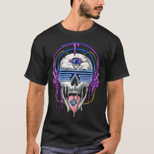 T-shirt Crâne Psytrance Psychedelique