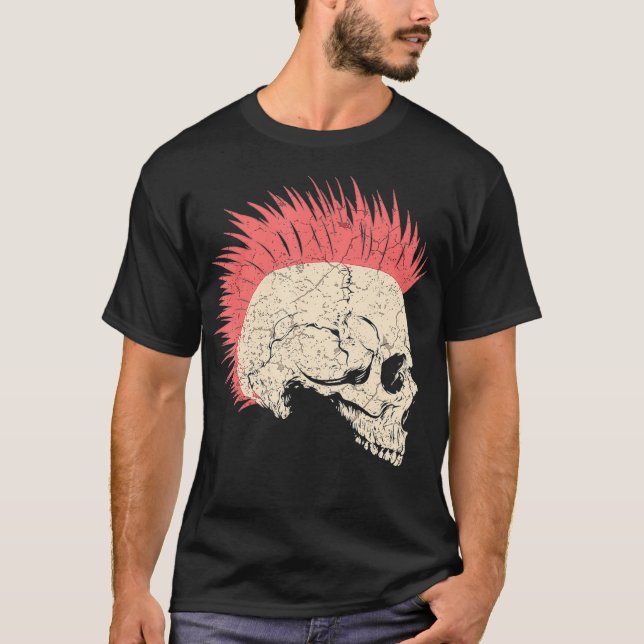 T-shirt Crâne Punk Rock Skeleton Rocker Fans Cadeau (2) (Devant)