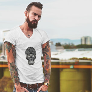 T-shirt Crâne rasé - Abstrait Mandelbrot White Men's