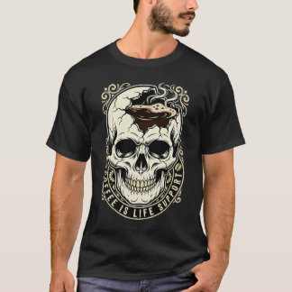 T-shirt Crâne Rempli D'énergie De Café