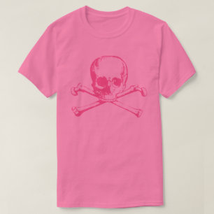 T-shirt Crâne rose Et Traverses