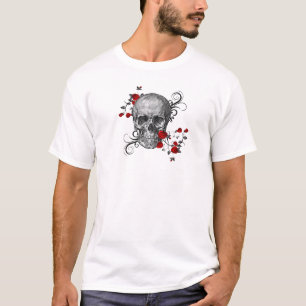 T-shirt Crâne Roses rouges
