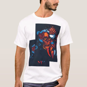 T-shirt 🔥 Crâne rouge artistique – Design de feu 🔥