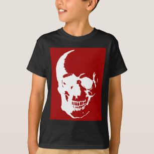 T-shirt Crâne - Rouge & Blanc métal Imaginaire Art