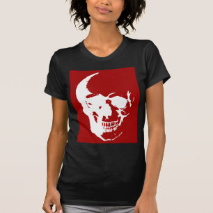 T-shirt Crâne - Rouge & Blanc métal Imaginaire Art