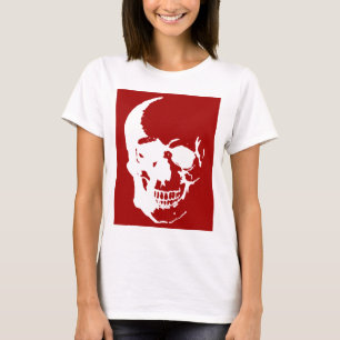 T-shirt Crâne - Rouge & Blanc métal Imaginaire Art