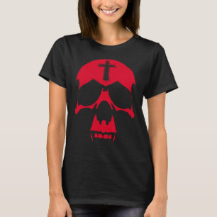 T-shirt Crâne rouge démon conception graphique gothique