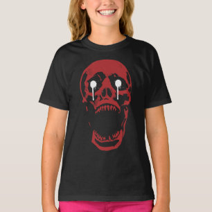 T-shirt Crâne Rouge Ruisselant : Tranchant Gothique