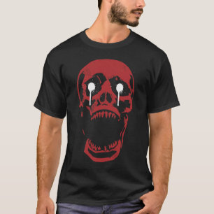 T-shirt Crâne Rouge Ruisselant : Tranchant Gothique