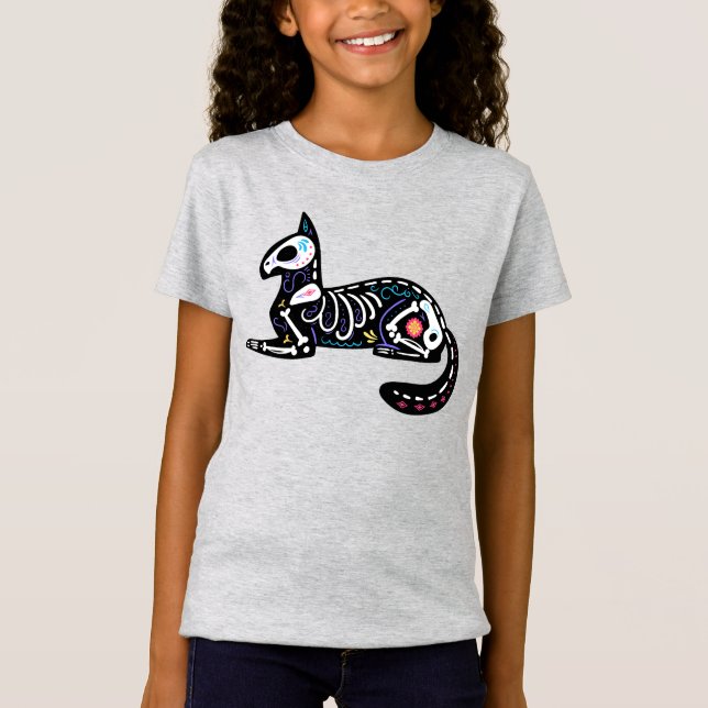 T-Shirt Crâne sucre Calavera Cat II (Devant)