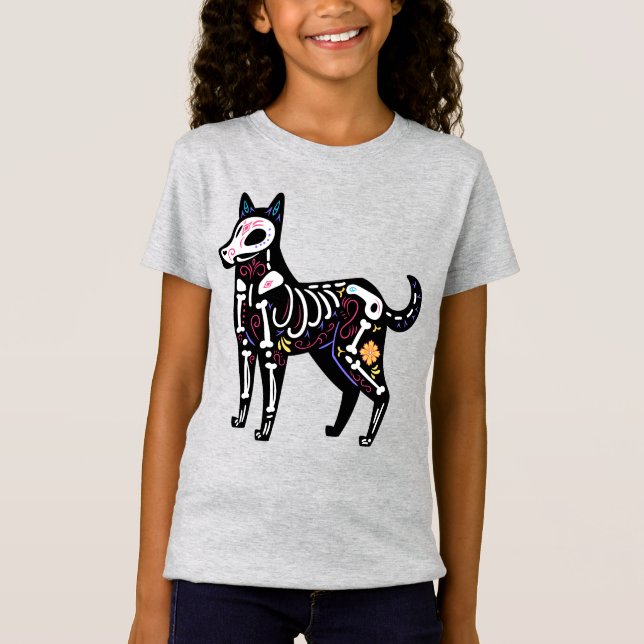 T-Shirt Crâne sucre Calavera Chien II (Devant)