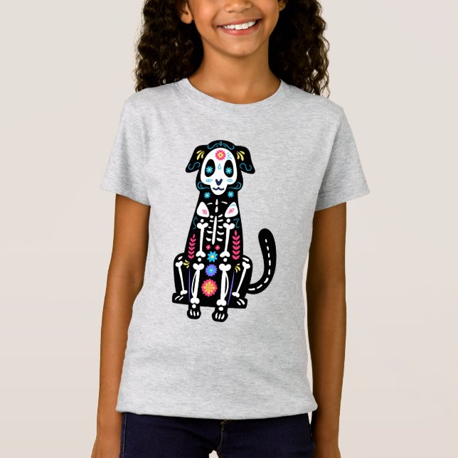 T-Shirt Crâne sucre Calavera Chien IV (Devant)