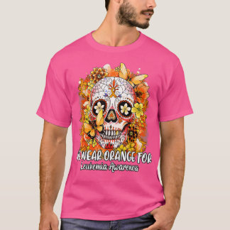 T-shirt Crâne sucre Nous Portons Orange Pour La Sensibilis