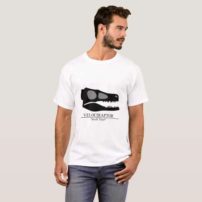T-shirt Crâne Velociraptor (Devant entier)