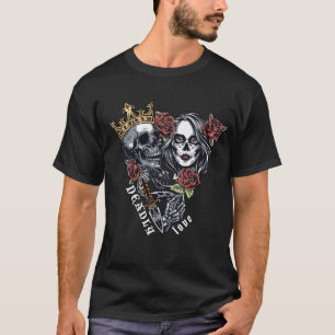 T-shirt Crâne vintage et roses, Amour mortel, RuePorter