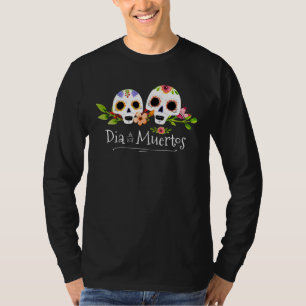 T-shirt Crânes à sucre florales Dia de Muertos Chemise à