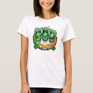 T-shirt Crânes de Leprechaun irlandais riant : Shenanigans