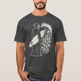T-shirt Crânes de surfeurs mortels Vague noire