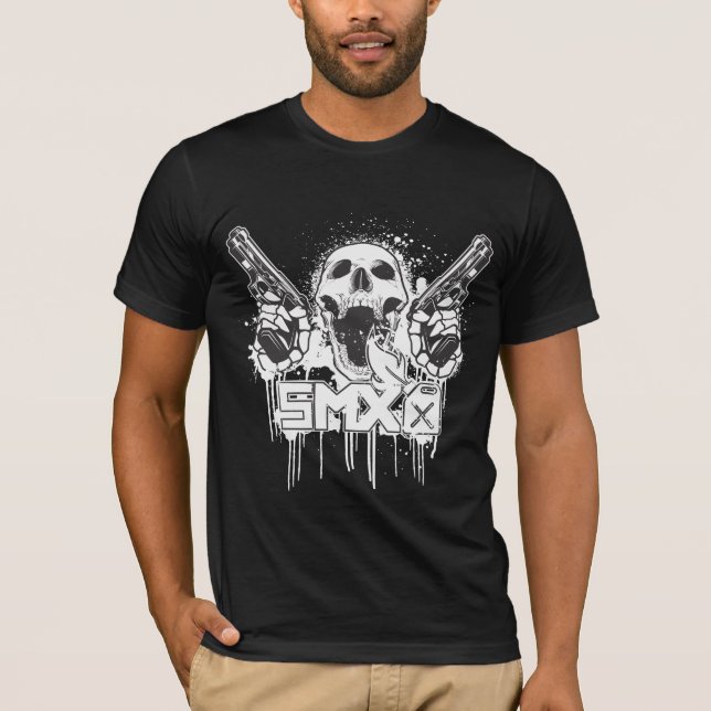 T-shirt Crânes et armes à feu de SMX (Devant)