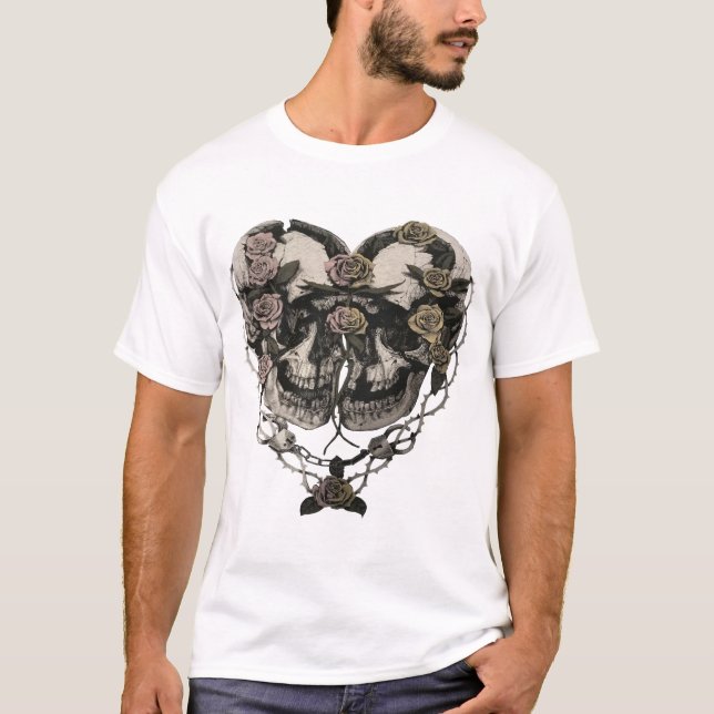 T-shirt Crânes et roses (Devant)
