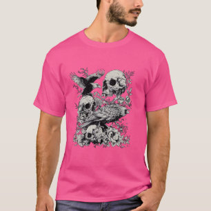 T-shirt Crânes gothiques et vautours Illustration de l'art