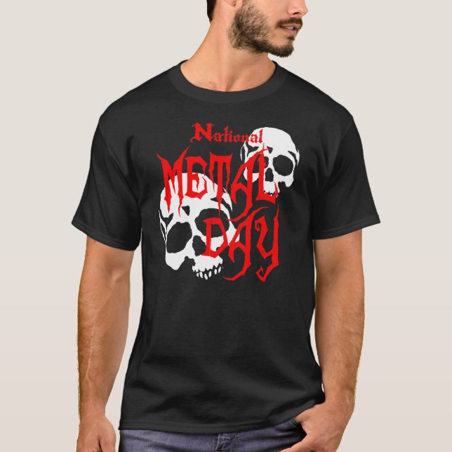 T-shirt Crânes nationaux de jour en métal (Devant)
