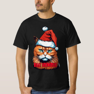 T-shirt Cranky Kitty Vacances Attire : Bah ! Humbug Tee