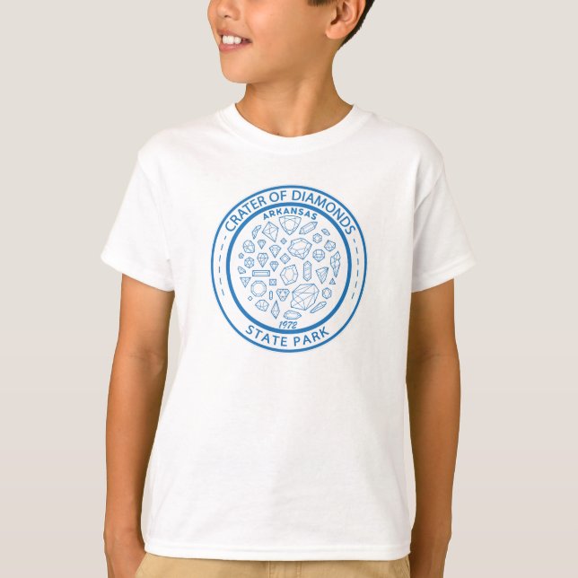 T-shirt Cratère du Parc d'État des Diamants Badge de l'Ark (Devant)