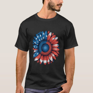 T-shirt Cravate américaine Drapeau Bow 4 juillet Filles Pa