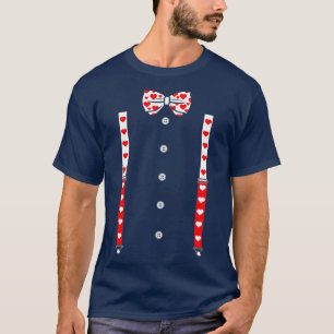 T-shirt Cravate Coeur Et Suspendants Cupides Valentines