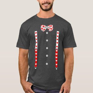 T-shirt Cravate Coeur Et Suspendants Cupides Valentines