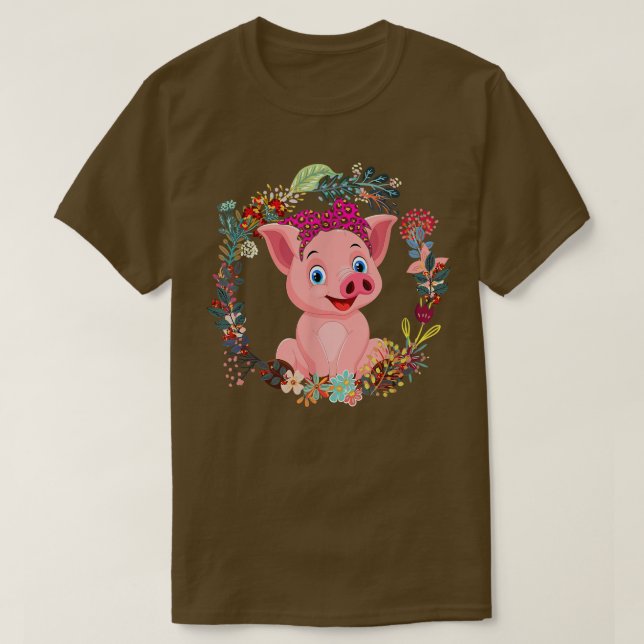 T-shirt Cravate de chèvres Léopard Fleurs Famille Bonne Mè (Design devant)