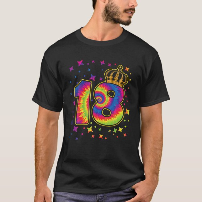 T-shirt Cravate-Dye 18E Anniversaire Fête 18 Ans Célébrant (Devant)