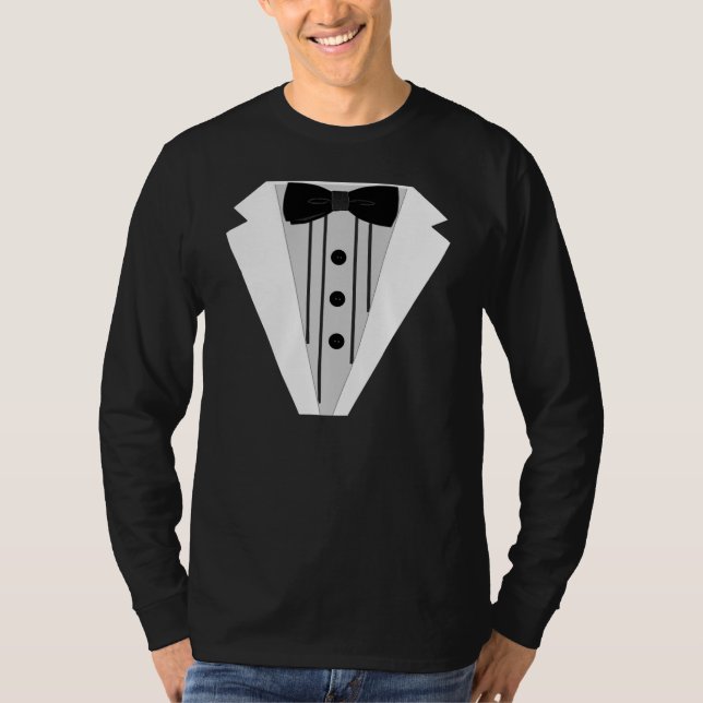 T-shirt Cravate noire Tuxedo Bow (Devant)